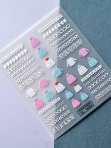 1sheet 5D Sweater Pattern Nail Art Sticker - Multicolor - View 2