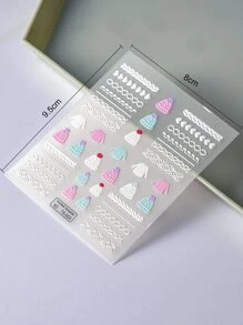 1sheet 5D Sweater Pattern Nail Art Sticker - Multicolor - View 4