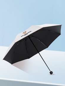 1pc Deer & Letter Graphic Umbrella - Beige - View 2