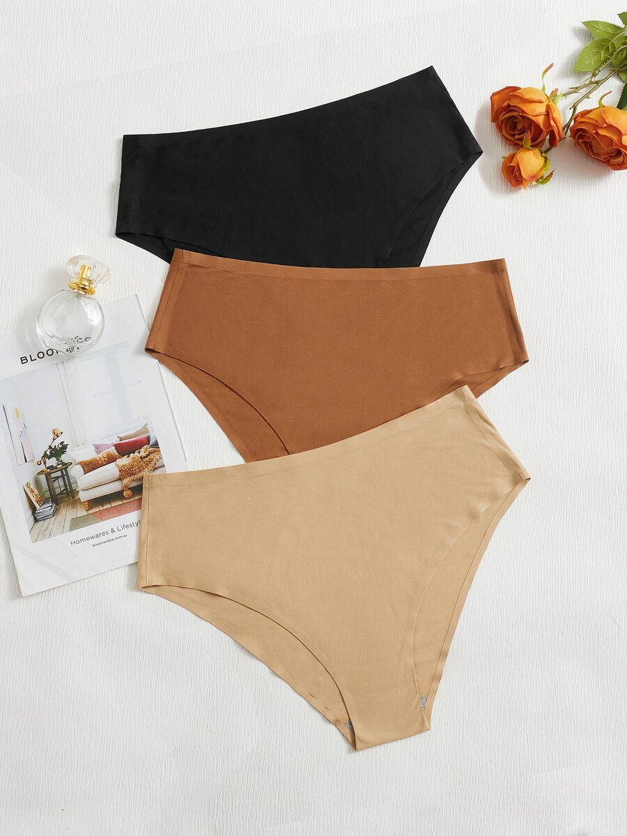 大碼3入組素色簡約內褲