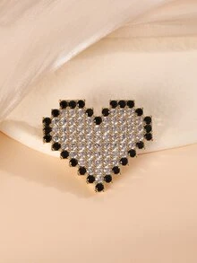 Rhinestone Heart Design Brooch - Multicolor - View 1