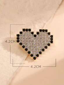 Rhinestone Heart Design Brooch - Multicolor - View 3