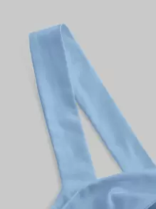 SHEIN MOD Twist Front Wide Strap Top - Baby Blue - View 4