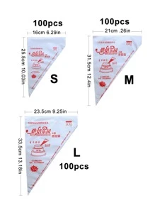 100 piezas/bolsa manga pastelera gruesa manga pastelera desechable crema - Multicolor - Ver 2