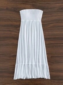 Áo choàng Bandeau nhún bèo nhún nhún bèo nhún, cho kỳ nghỉ hè ở bãi biển - trắng - Xem 6