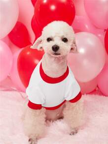 PETSIN 1入組愛心和標語圖案寵物運動衫 - 彩色 - 查看 4