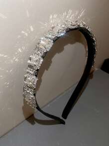 1pc Exquisite Elegant Rhinestone Inlaid Square Shape Hair Hoop Tiaras,Hairband,Hair Hoop,Hair Accessories Headbands - Multicolor - View 3