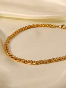 Uworld 1pc 18k Gold Plated Personalized Fashion Stainless Steel Necklace - Yellow Gold - View 5