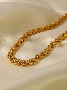 Uworld 1pc 18k Gold Plated Personalized Fashion Stainless Steel Necklace - Yellow Gold - View 7