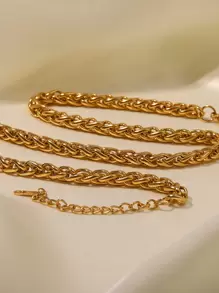 Uworld 1pc 18k Gold Plated Personalized Fashion Stainless Steel Necklace - Yellow Gold - View 8