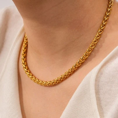 Uworld 1 chiếc dây chuyền thép không gỉ mạ vàng 18k, thiết kế theo yêu cầu, kiểu dáng thời trang.