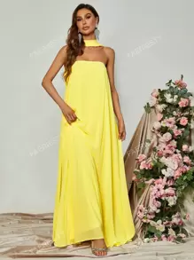 Sophisticated Off-The-Shoulder A-Line Evening Gown With Choker Neckline & Flowing Silhouette – Ideal For Black-Tie Galas, Formal Dinners, Award Ceremonies, Charity Balls, And Red-Carpet Events,Bridesmaid Dress