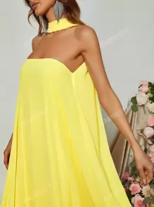 Sophisticated Off-The-Shoulder A-Line Evening Gown With Choker Neckline & Flowing Silhouette – Ideal For Black-Tie Galas, Formal Dinners, Award Ceremonies, Charity Balls, And Red-Carpet Events,Bridesmaid Dress
