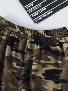 SHEIN Boys Camo Print Tee & Joggers - Multicolor - View 5