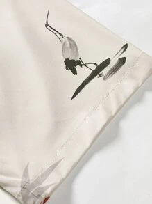 Manfinity EMRG Men Floral Print Drop Shoulder Kimono Without Tee - Apricot - View 5