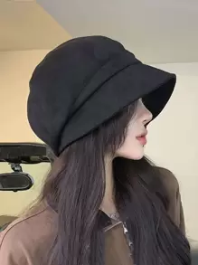 素色貝克帽 - 黑色 - 查看 1