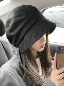 素色貝克帽 - 黑色 - 查看 2