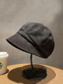 素色貝克帽 - 黑色 - 查看 3