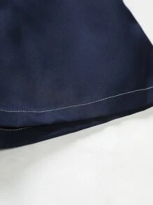 Manfinity RSRT Men Tropical Print Shirt & Drawstring Waist Shorts Without Tee - Blue and White - View 5