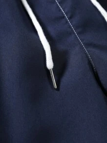 Manfinity RSRT Men Tropical Print Shirt & Drawstring Waist Shorts Without Tee - Blue and White - View 8