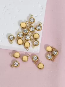 20入組/套水鑽裝飾圓形DIY吊墜 - 彩色 - 查看 2