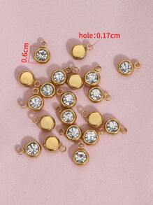 20入組/套水鑽裝飾圓形DIY吊墜 - 彩色 - 查看 3