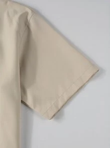 Manfinity Men Japanese Letter Graphic Shirt & Drawstring Waist Shorts Without Tee - Multicolor - View 7