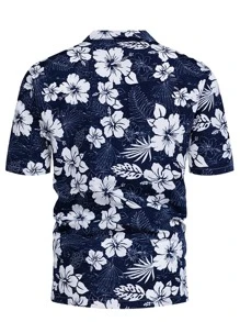 NITAGUT 男士印花前紐扣襯衫 - 藏蓝色 - 查看 2