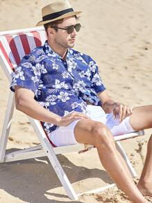 NITAGUT 男士印花前紐扣襯衫 - 藏蓝色 - 查看 5