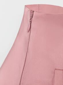 SHEIN BAE High Waist Satin Pants - Dusty Pink - View 7