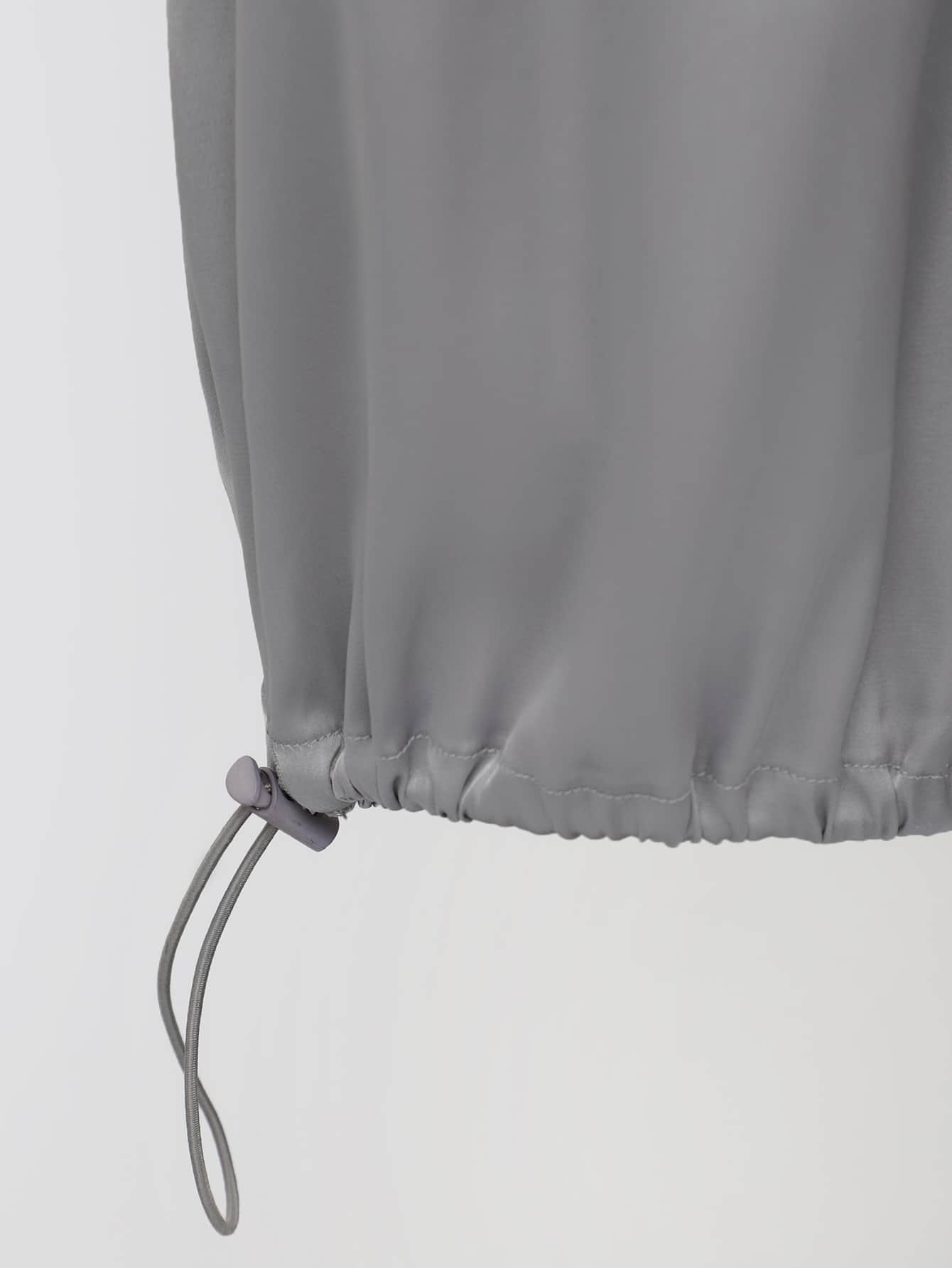 SHEIN BAE Flap Pocket Side Belted Satin Cargo Pants SHEIN USA