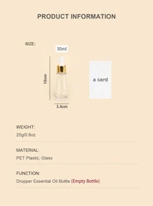 Chai Nhỏ Giọt Rỗng, 1 Chai Tinh Chất Bầu Pet 30Ml, Chai Nhỏ Giọt Di Động - Nhiều màu - Xem 7