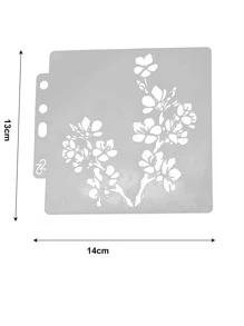 9入組鏤空花朵設計繪圖模板 - 白色 - 查看 5