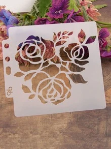 9入組鏤空花朵設計繪圖模板 - 白色 - 查看 8