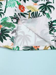 Toddler Boys Tropical Print Shirt & Shorts Without Tee - Multicolor - View 6