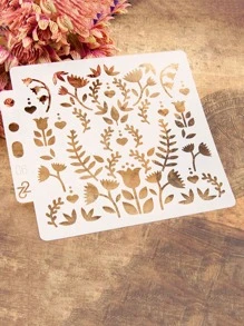 9入組鏤空花朵設計繪圖模板 - 白色 - 查看 9