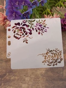 9入組鏤空花朵設計繪圖模板 - 白色 - 查看 10