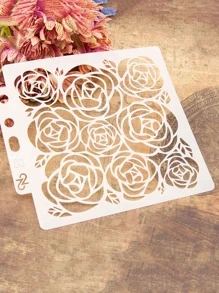 9入組鏤空花朵設計繪圖模板 - 白色 - 查看 11