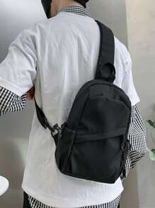 Men's Casual Chest Bag, Multifunctional Water-Proof Oxford Cloth Shoulder Crossbody Bag Men Bag Belt Bag Sling Bag Winter Fanny Pack Bum Bag Shoulder Bag Black Bag Student Large Capacity Multi-Functional Outdoor Vacation Chest Bag Hip Bag Gifts For Men Travel Essentials Holiday Essentials Bag For Men Bags Summer Back To School The Sporty Life Bag Pack Waist Bag Spring School Supplies - Black - View 1