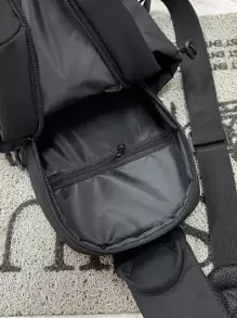 Men's Casual Chest Bag, Multifunctional Water-Proof Oxford Cloth Shoulder Crossbody Bag Men Bag Belt Bag Sling Bag Winter Fanny Pack Bum Bag Shoulder Bag Black Bag Student Large Capacity Multi-Functional Outdoor Vacation Chest Bag Hip Bag Gifts For Men Travel Essentials Holiday Essentials Bag For Men Bags Summer Back To School The Sporty Life Bag Pack Waist Bag Spring School Supplies - Black - View 7