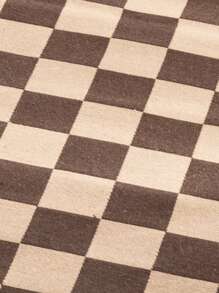 Checkerboard Pattern Rug - Coffee Brown - View 4