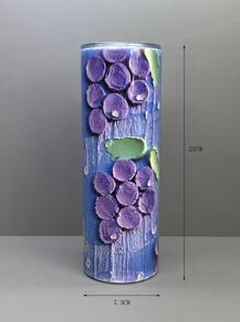 1入組葡萄圖案保溫瓶 - 彩色 - 查看 2