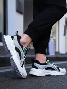 男士厚底，時尚簡約，休閒透氣戶外運動鞋，配以防滑耐磨的厚底運動鞋 - 彩色 - 查看 4