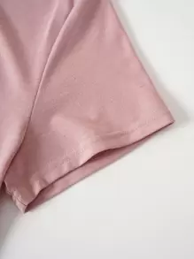 INAWLY Heart & Slogan Graphic Tee - Pink - View 3