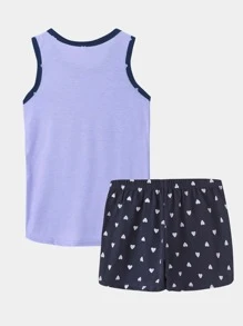 Đồ mặc nhà Gái Tương phản ràng buộc Hoạt hình Tim Dễ thương - Nhiều màu - Xem 2