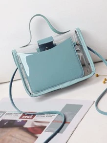 Bolso cartera transparente con bolsa interior - Azul - Ver 6