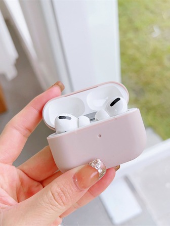 Étui de protection en silicone pour écouteur Bluetooth ultra-fin rose beige deux-pièces