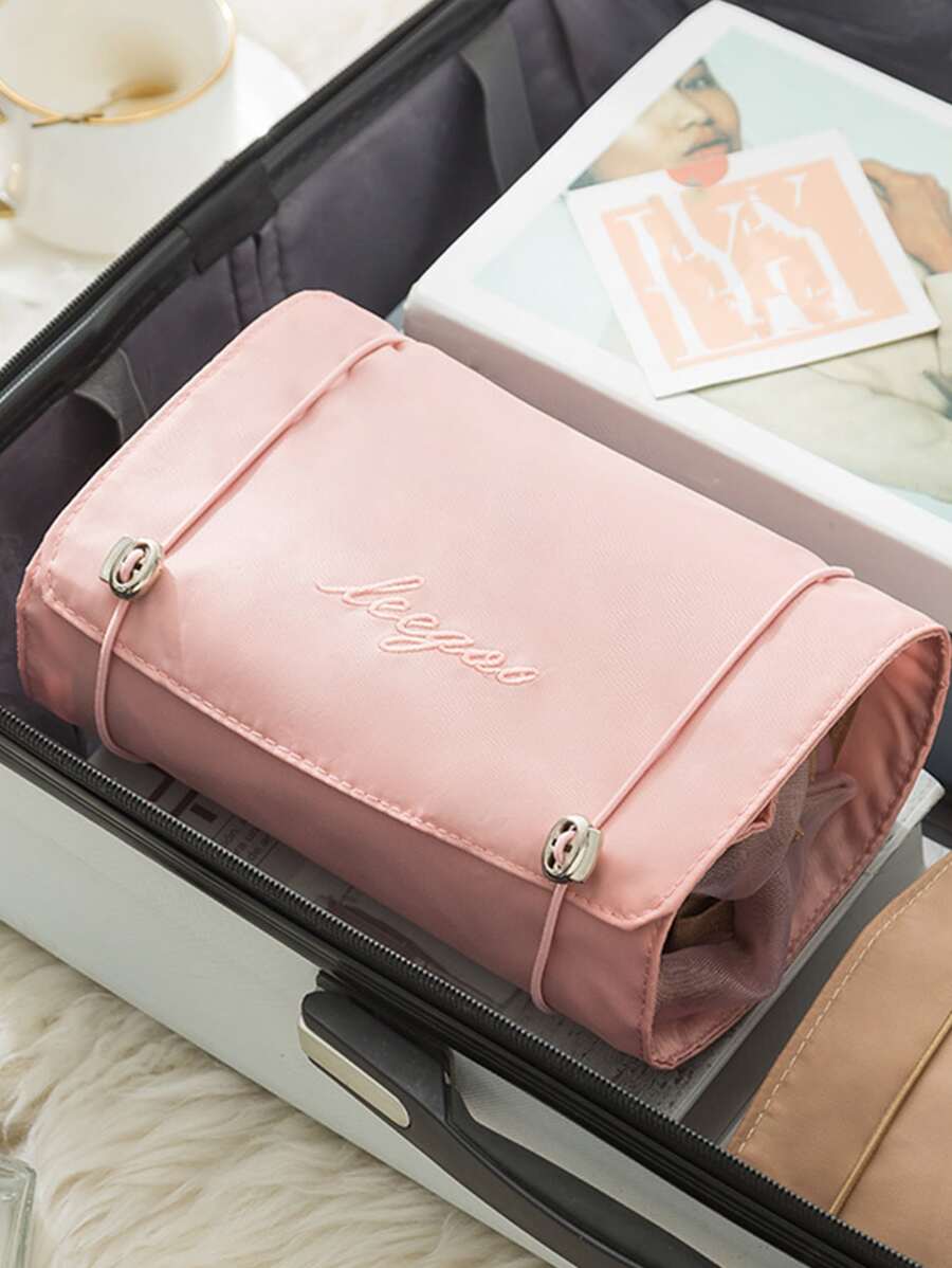 1個四合一網格大容量多功能化妝包，適用於女孩使用，可用作化妝包、化妝品袋、護膚品包、化妝品袋、旅行必備品、郵輪必備品、宿舍必備品、婚禮伴娘禮物、母親禮物、生日禮物、朋友和老師禮物、家居裝飾、浴室客廳臥室裝飾、浴室組織、珠寶組織、唇油組織、指甲油組織、儲物化妝組織、化妝箱 - 粉色 - 查看 1