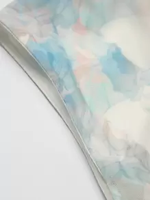 L'Amorae Women's Floral Print Round Neck Sleeveless Pleated Slim Fit Elegant Mid-Length Dress - Multicolor - View 8