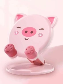 1入組豬設計桌面手機支架 - 粉色 - 查看 4